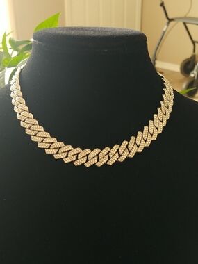 Silver Cz Cuban Choker